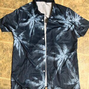 Shein mens size L palm trees Hawaiian print shirt - new
